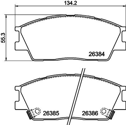 HELLA Brake pad set Article number: 8DB 355 043-981 cheaply