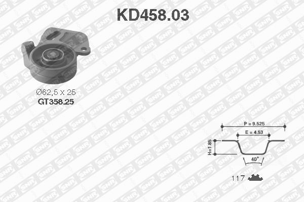 SNR Timing belt kit Article number: KD458.03 cheaply