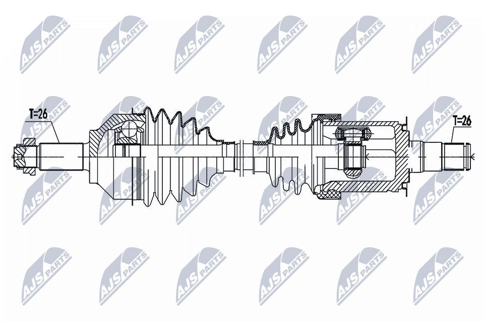 NTY Drive shaft Article number: NPW-BM-161 cheaply
