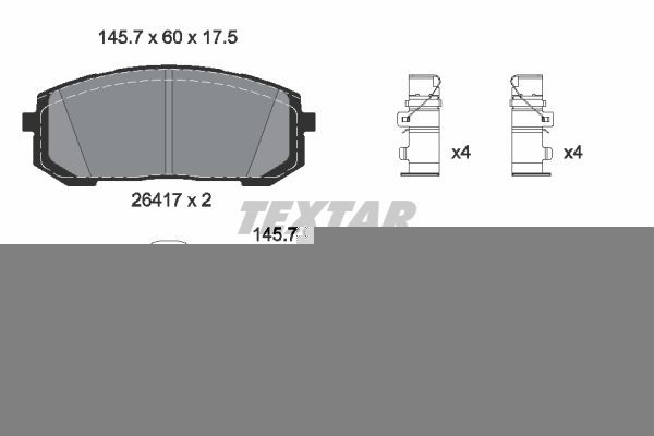 TEXTAR Brake pad set Article number: 2641701 cheaply