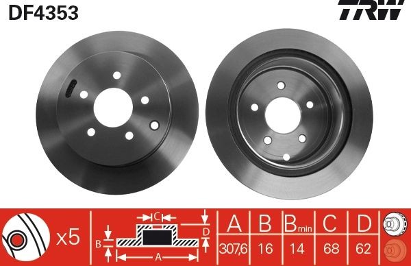 TRW Brake disc Article number: DF4353 cheaply