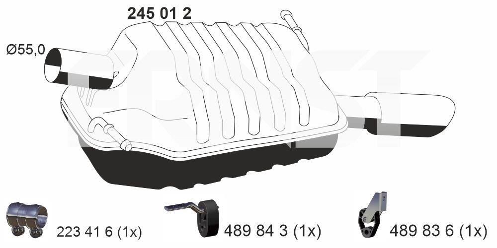 ERNST Rear silencer Article number: 245012 cheaply