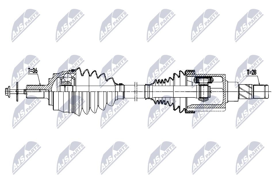 NTY Drive shaft Article number: NPW-VV-170 cheaply
