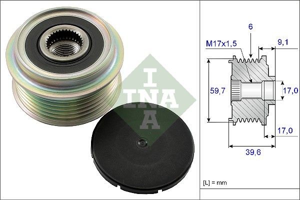 INA Alternator Freewheel Clutch Article number: 535 0133 10 cheaply