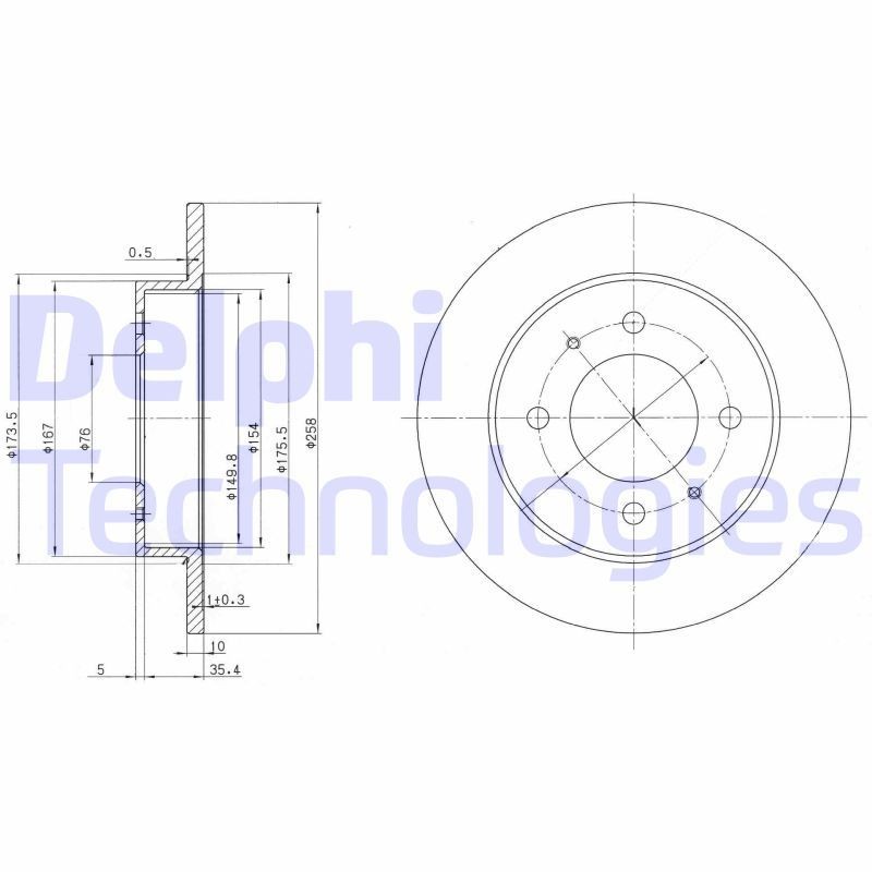 DELPHI Bremseskive Varenummer: BG3070 billige