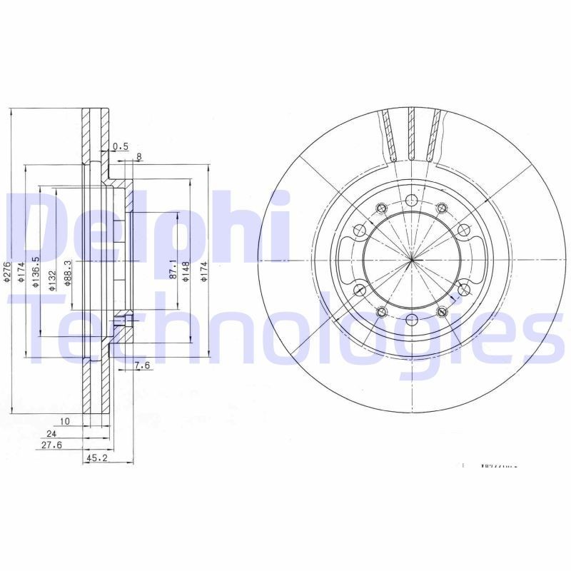 DELPHI Brake disc Article number: BG3099 cheaply