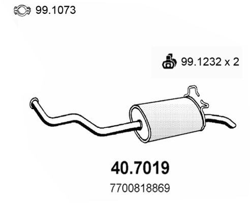ASSO Rear silencer Article number: 40.7019 cheaply
