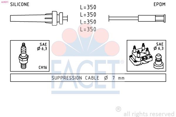 FACET Kit de câbles d'allumage UGS: 4.9511 à bon prix