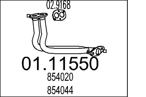 MTS Exhaust Pipe Article number: 01.11550 cheaply