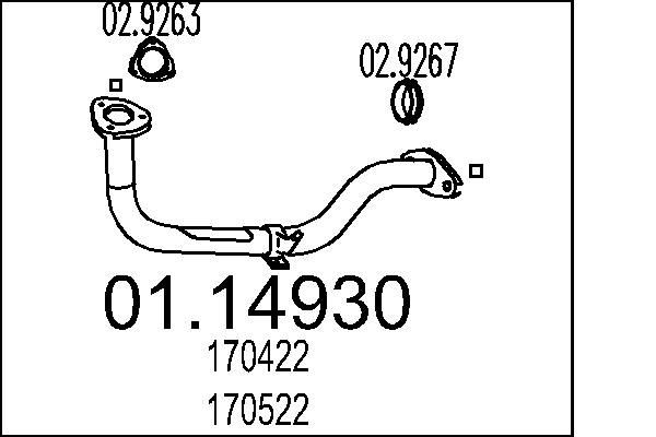 MTS Exhaust Pipe Article number: 01.14930 cheaply