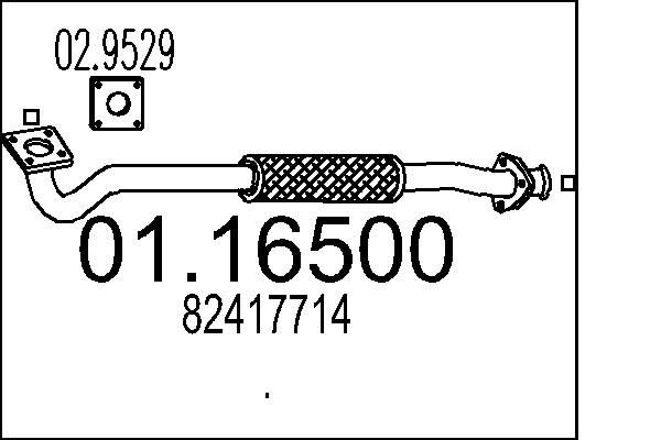 MTS Exhaust Pipe Article number: 01.16500 cheaply