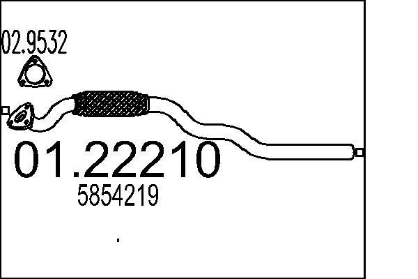 MTS Tuyau d'échappement UGS: 01.22210 à bon prix