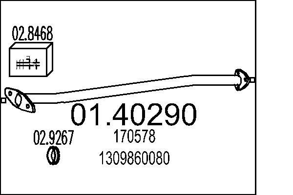 MTS Exhaust Pipe Article number: 01.40290 cheaply