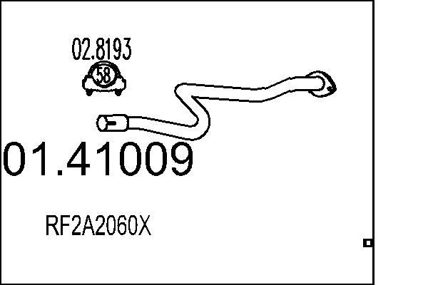 MTS Exhaust Pipe Article number: 01.41009 cheaply
