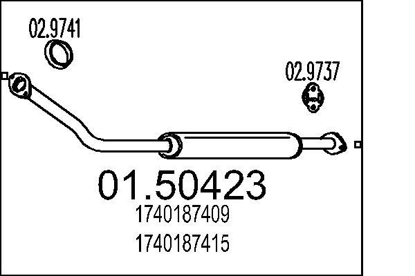 MTS Middle silencer Article number: 01.50423 cheaply