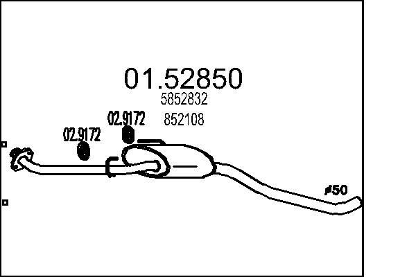 MTS Middle silencer Article number: 01.52850 cheaply