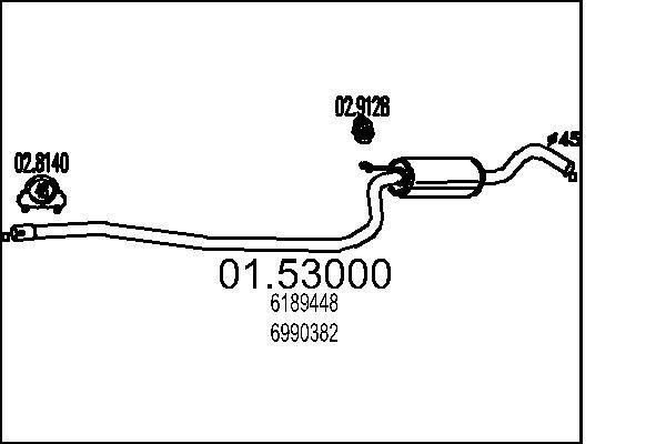 MTS Middle silencer Article number: 01.53000 cheaply
