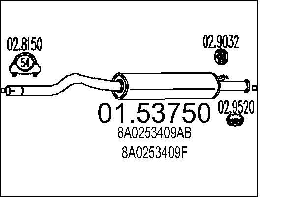 MTS Middle silencer Article number: 01.53750 cheaply