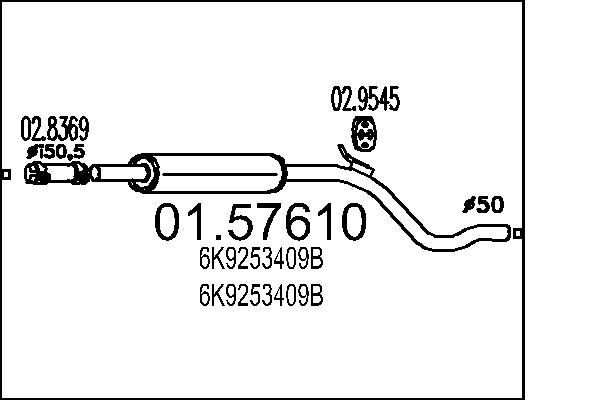 MTS Middle silencer Article number: 01.57610 cheaply