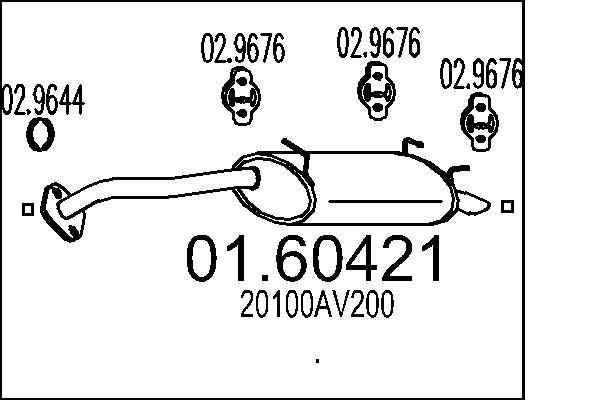MTS Rear silencer Article number: 01.60421 cheaply