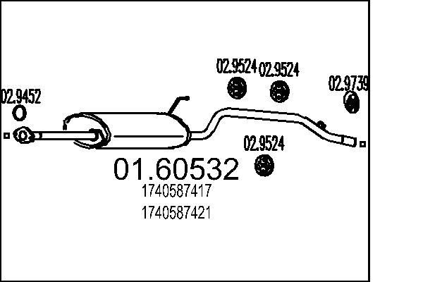 MTS Rear silencer Article number: 01.60532 cheaply