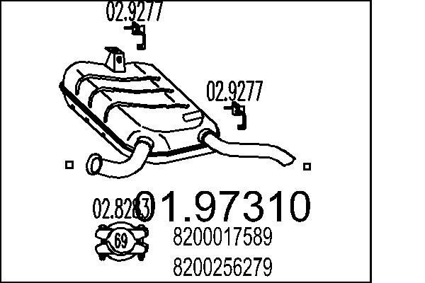 MTS Rear silencer Article number: 01.97310 cheaply