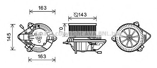 PRASCO El-motor, kabineblæser Varenummer: CN7506 billige