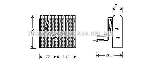 PRASCO Air conditioning evaporator Article number: RTV173 cheaply