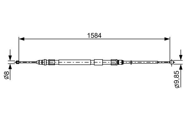 BOSCH Hand brake cable Article number: 1 987 482 491 cheaply