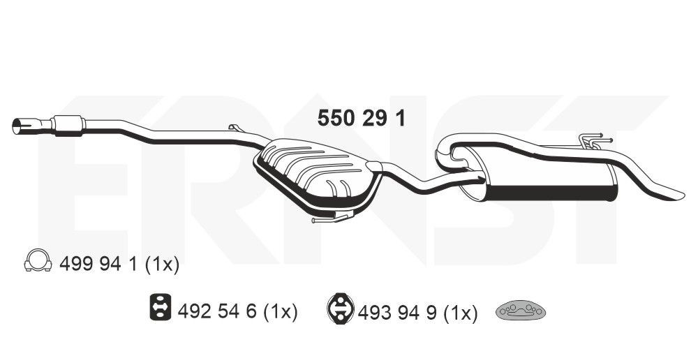 ERNST Rear silencer Article number: 550291 cheaply