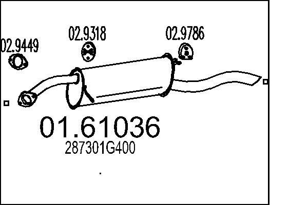 MTS Rear silencer Article number: 01.61036 cheaply