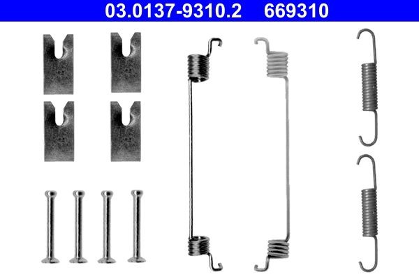 ATE 03.0137-9310.2 Lisakomplekt, Piduriklotsid CORSA 1.3 CDTI (L08) 95 HP Diisel 2014