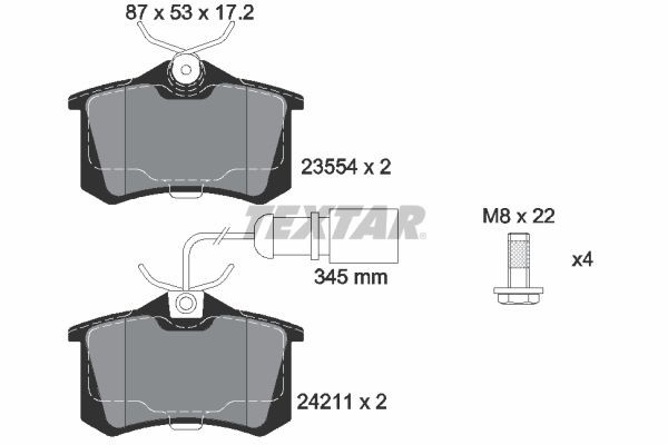TEXTAR Brake pad set Article number: 2421101 cheaply