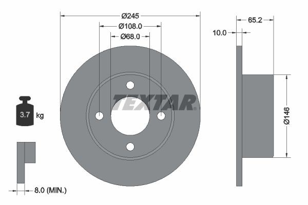TEXTAR Central Slave Cylinder, clutch Article number: 53009900 cheaply