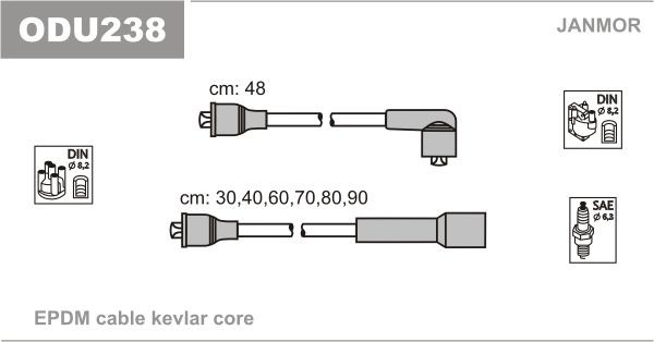 JANMOR Ignition Cable Kit Article number: ODU238 cheaply