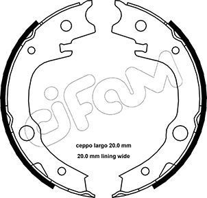 CIFAM Handbrake shoes Article number: 153-443 cheaply