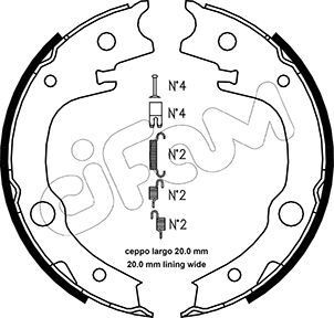 CIFAM Handbrake shoes Article number: 153-443K cheaply