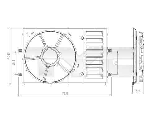 TYC 837-0035-1 Support, cooling fan RAPID 1.4 TSI 122 PS Petrol 2022