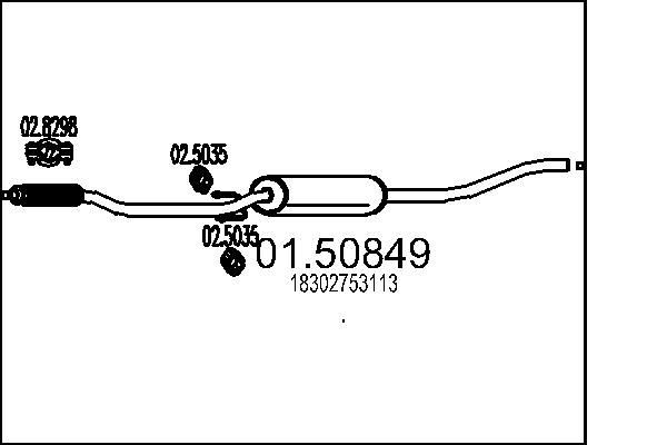 MTS Middle silencer Article number: 01.50849 cheaply