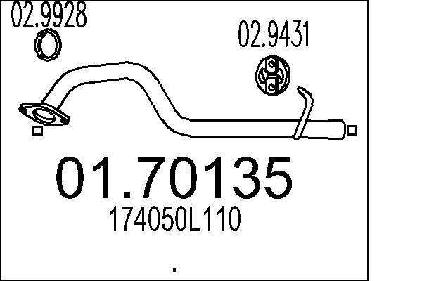MTS Exhaust Pipe Article number: 01.70135 cheaply