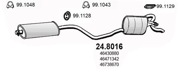 ASSO Mellem- / bagerste lydpotte Varenummer: 24.8016 billige
