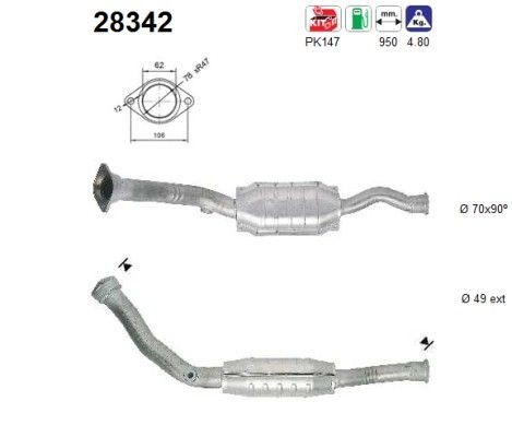AS Catalytic converter Article number: 28342 cheaply