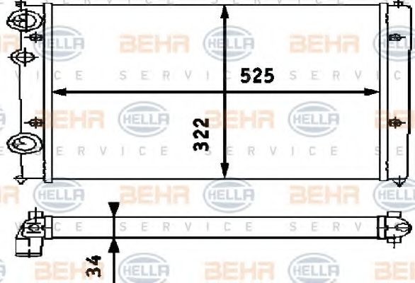 HELLA Chladič motora číslo článku: 8MK 376 713-751 lacno