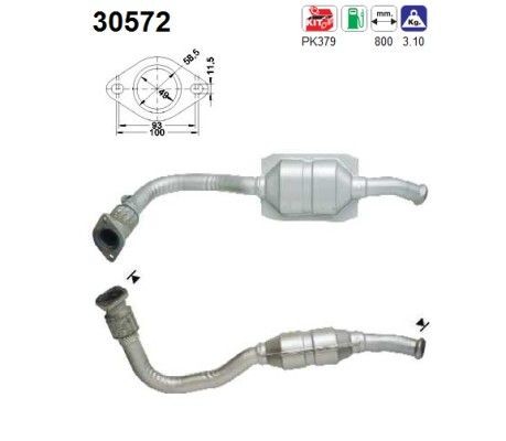 AS Catalytic converter Article number: 30572 cheaply