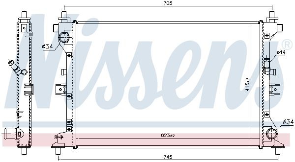 NISSENS Engine radiator Article number: 606164 cheaply