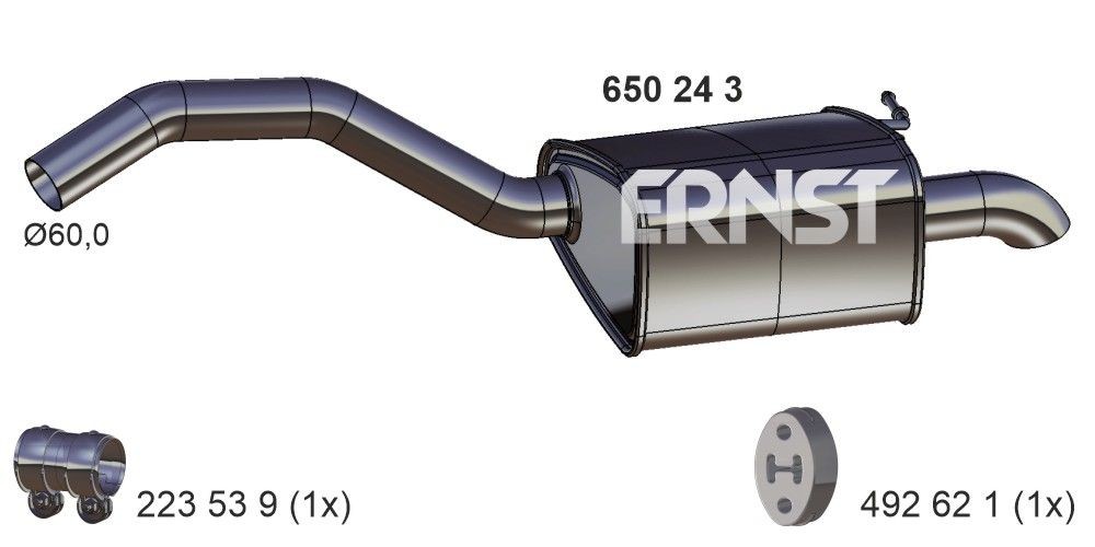ERNST Rear silencer Article number: 650243 cheaply