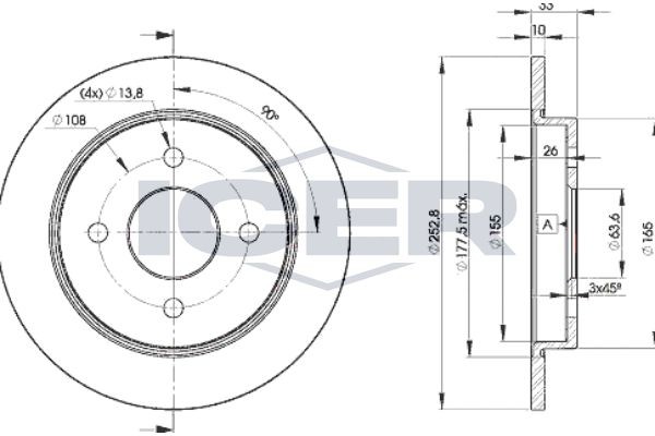 ICER Brake disc Article number: 78BD7969-2 cheaply