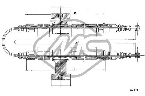 Metalcaucho Hand brake cable Article number: 82087 cheaply