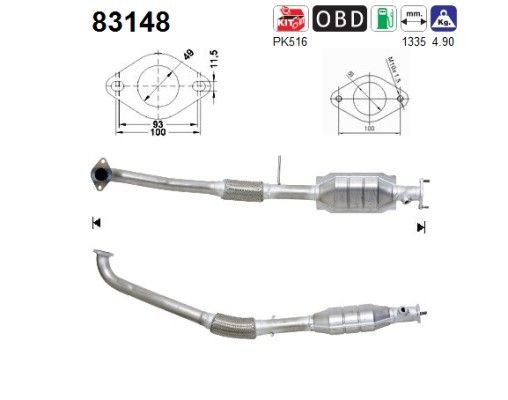 AS Catalytic converter Article number: 83148 cheaply