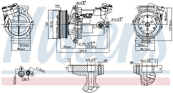 NISSENS Air conditioning compressor Article number: 890042 cheaply